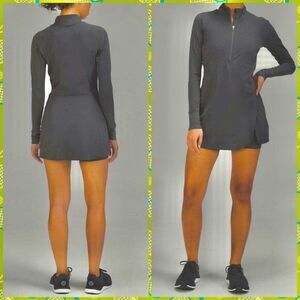 Lululemon Nulux Long Sleeve Tennis Dress Size 8 Graphite Gray GGRE New $148